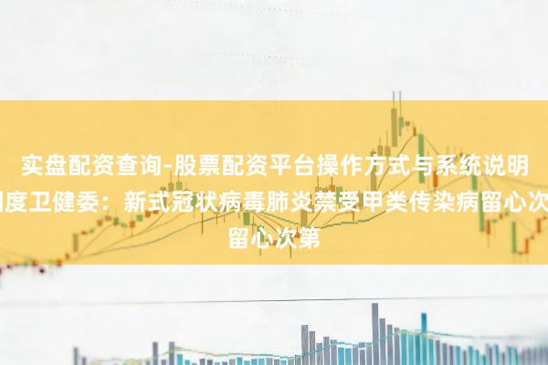 实盘配资查询-股票配资平台操作方式与系统说明 国度卫健委：新式冠状病毒肺炎禁受甲类传染病留心次第